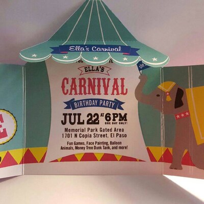 Circus Tent Invitation Printable Circus Invite, Carnival Invitation ...