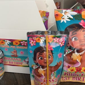 Labels For Moana Party Pack, water bottle, chip, candy bars, juice labels, thank you tags, activity,bags. DIGITAL