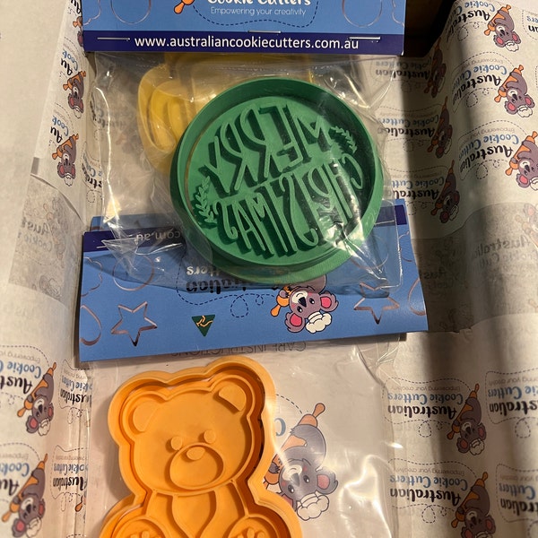Teddy Bear (Style 2) Cookie Cutter and Fondant Stamp Embosser Set