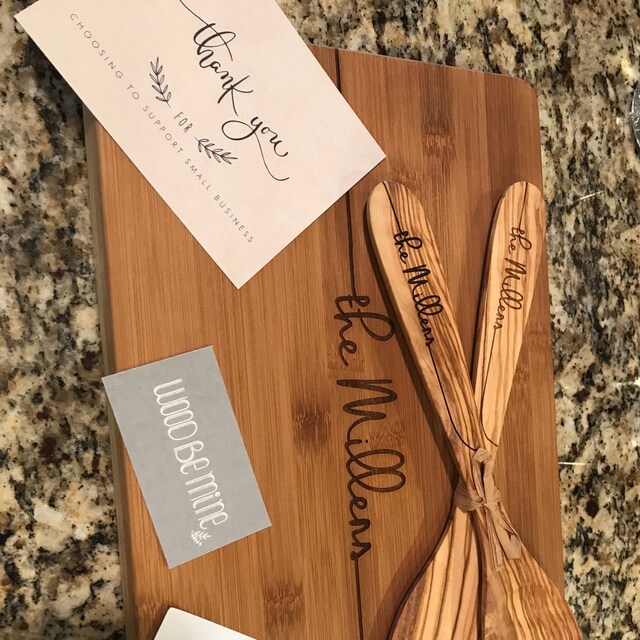 Personalized Cutting Board and Coasters Gift Set Custom Etsy