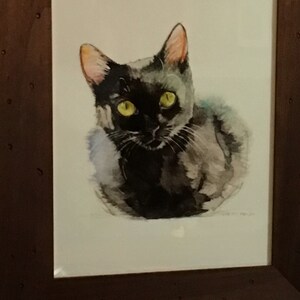 Black Cat Art No.1 Painting Watercolor Sleeping Black Cat | Etsy