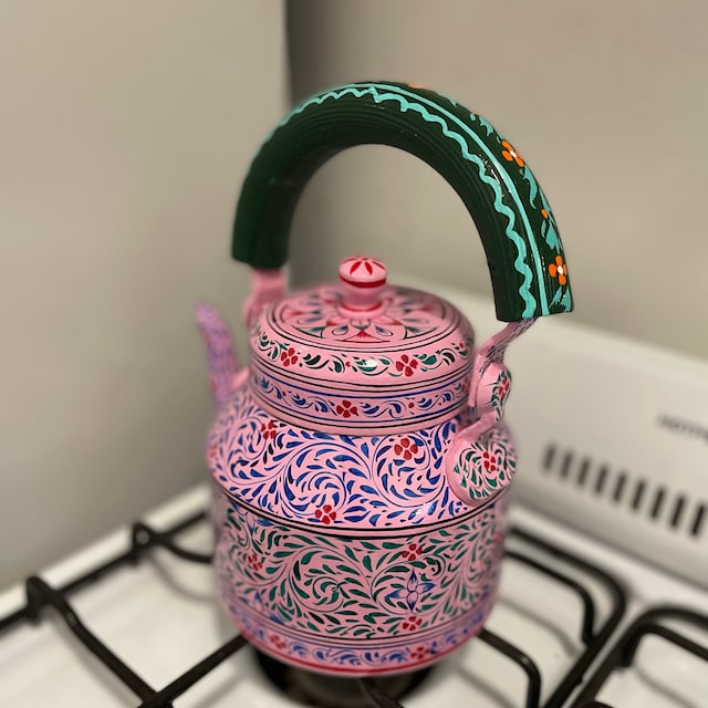 Kaushalam Hand Painted Tea Kettle Meraki Traditional Hand Painted