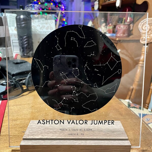 Custom Star Chart, Star Map by Date, Personalized Acrylic Star Map With