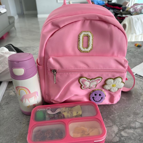 Custom Nylon Mini Backpack With Chenille Letters Personalized Backpack ...