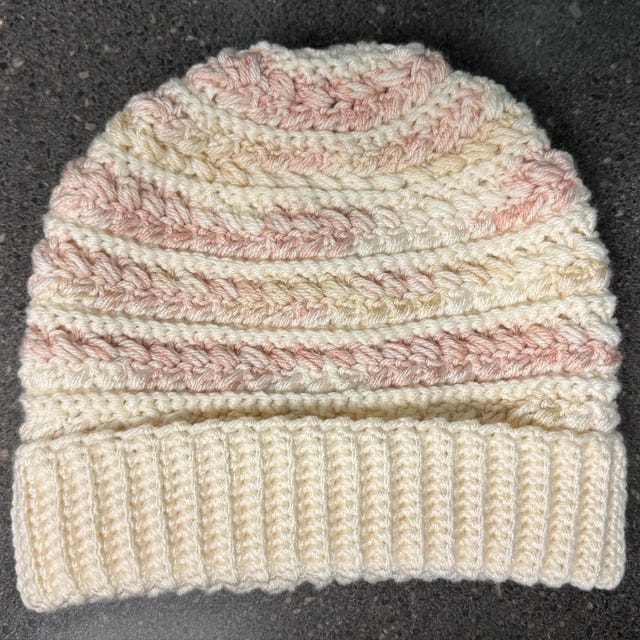 A customer's finished Wheat Stitch Beanie Crochet Pattern