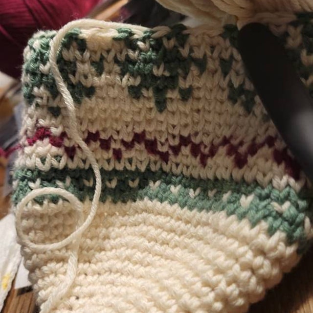 A customer's finished Christmas in July Stocking Crochet Pattern