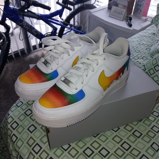 Rainbow Drip Custom Sneakers: Hand-painted Pride Shoes - Etsy display picture 1