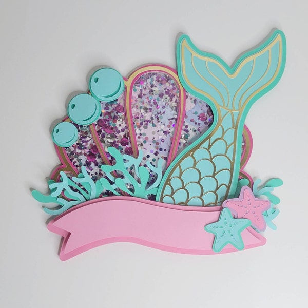 Mermaid Cake Topper and Gable (favor) Box | DIGITAL SVG DOWNLOAD - Etsy