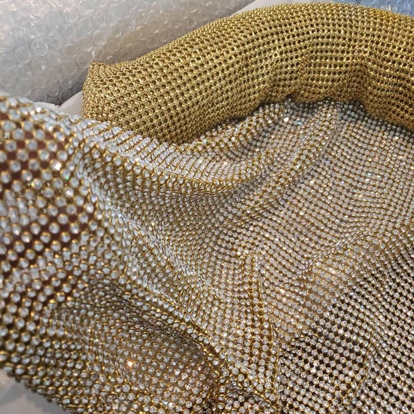 Beaded mesh bodice & glitter stretch satin main image 1