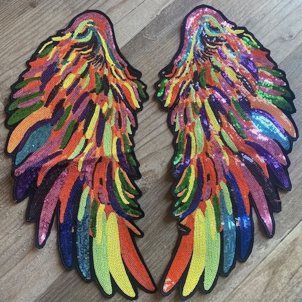 Performance Sequins Angel Wings Multi-color for Vintage Clothes Back ...