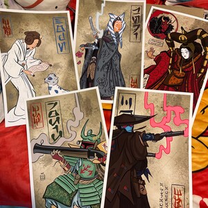 Star Wars Ahsoka Tano Rebels Art Print, Japanese Samurai Style