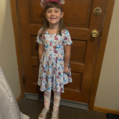TCU White Frog Flutter Twirl Dress