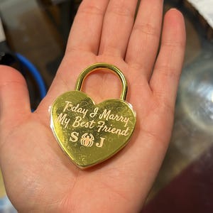 Personalized Engraved Heart Love Lock With Key, Travel Bridge Love