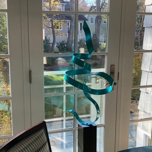 Large Aqua Garden Sculpture Modern Metal Art Sculpture for | Etsy