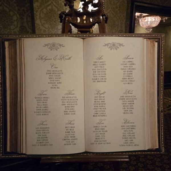 Vintage Book Wedding Seating Chart, Elegant Neutral Decor, Fairytale ...
