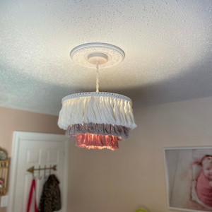 Boho light. Fringes Chandelier, Three Layers Tassel Chandel, Colourful Chandelier, Bohemian Lamp Shade, Bohemian Decor, Tassel Chandelier