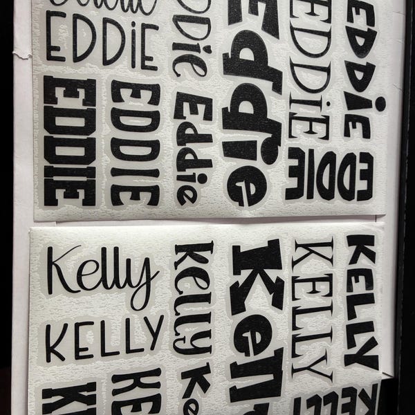 Personalized Vinyl Name Decal Sheets | Durable Custom Stickers for ...