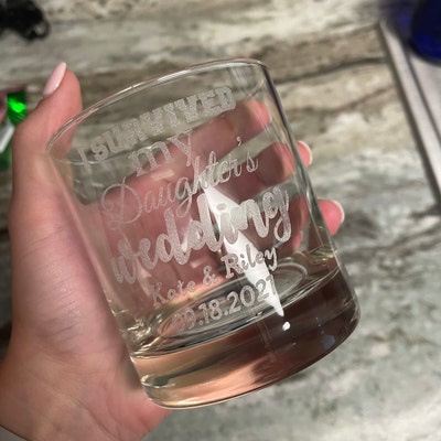 I Survived My Daughter's Wedding Whiskey Glass, Gift for Parent, Gift ...