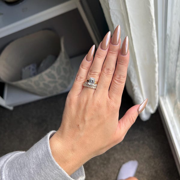 3MM Round Moissanite Open Notch Bubble Set Wedding Matching Band for ...