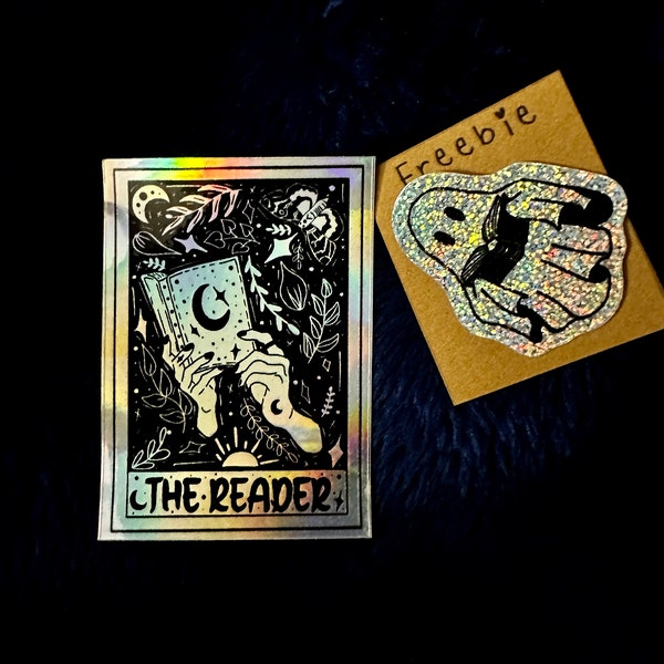 The Reader Sticker The Reader Holographic Sticker - Etsy