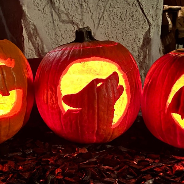 Printable Wolf Pumpkin Carving Stencil Halloween Pumpkin Carving