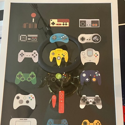 Retro Video Game Controller Wall Decor, Digital Prints, Game Room ...