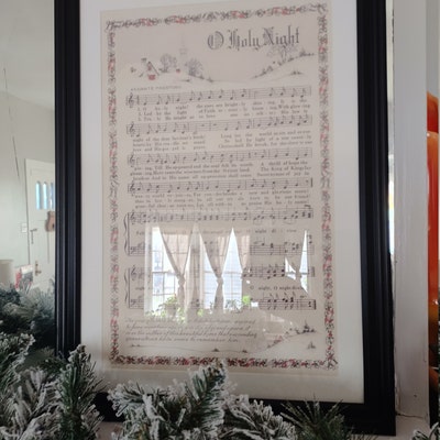 O Holy Night Printable Vintage Christmas Hymn Carol Sheet Music Color Illustration - Etsy