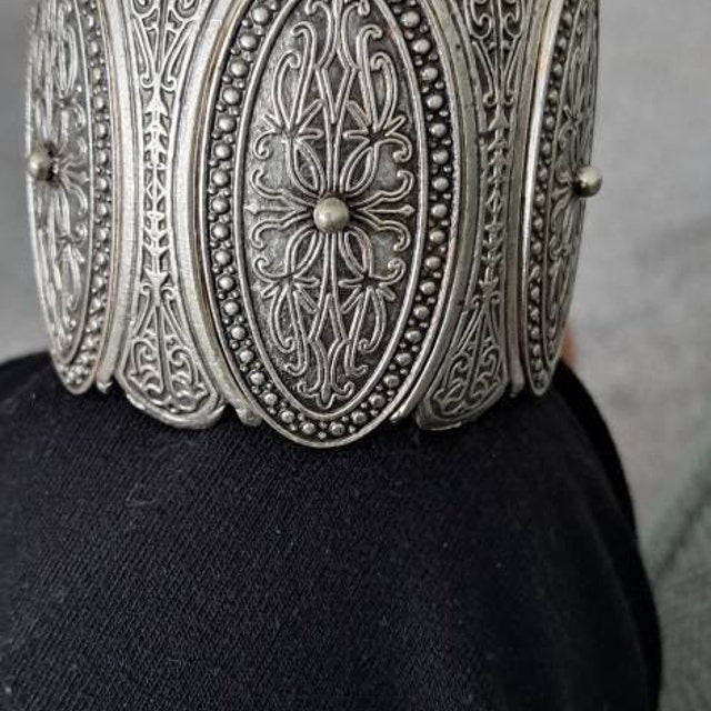 SILVER925 INDIAN WIDE BRACELET/シルバー/バングル SILVER925 NATIVE DESIGN WIDE BRACELET/シルバー/バングル