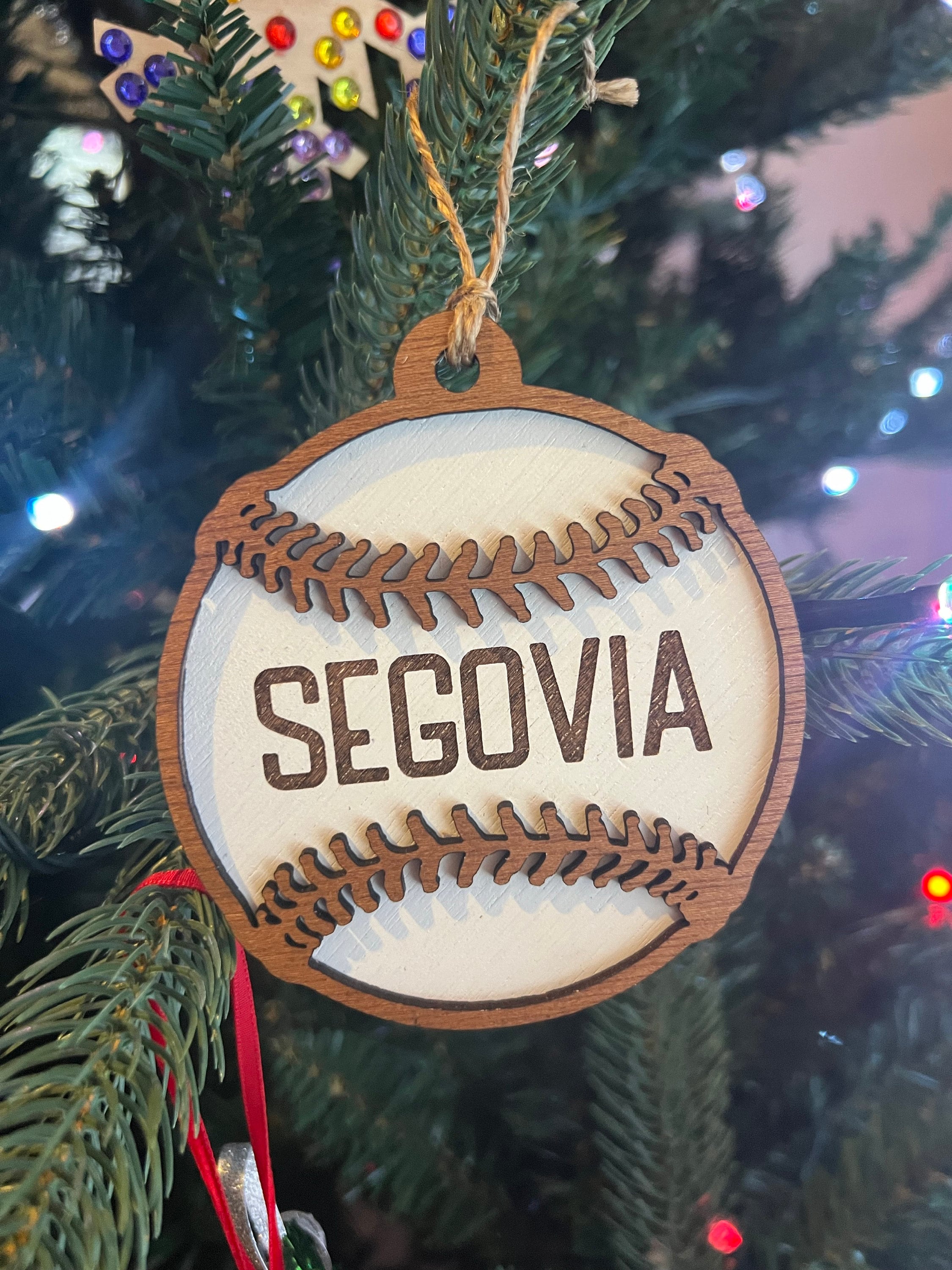 Baseball Ornament | Christmas | Laser Engraved | Gift Tags | Sports | Team |