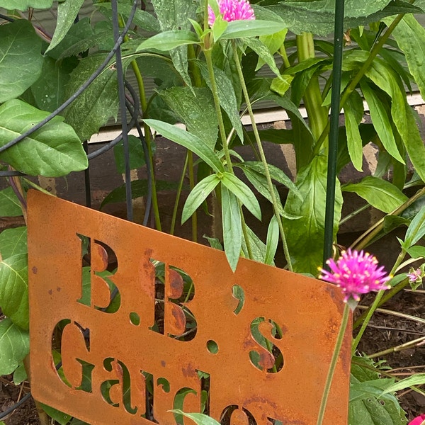 Custom Metal Garden Sign, Rustic Rusted Decor - Etsy