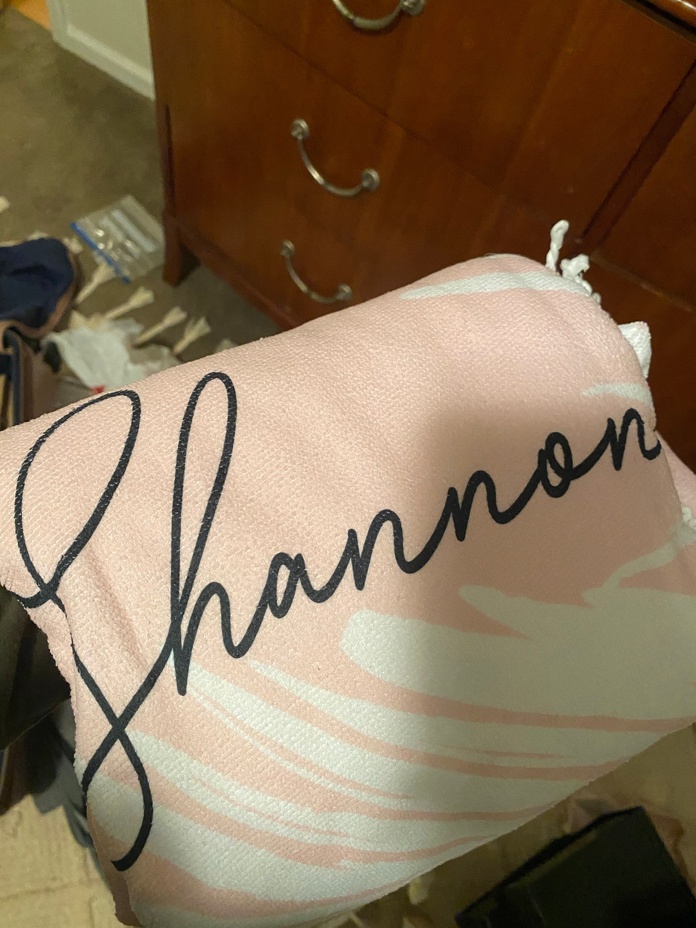 Beach Bachelorette Party Gifts Pink Tropical Bachelorette Party Favors Personalized Beach Towel Pink Round Towel (EB3327TPPP)