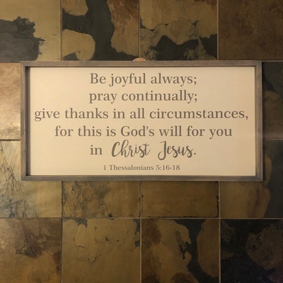 1 Thessalonians 5:16-18 Bible Verse Large Wooden Sign,scripture Wood ...