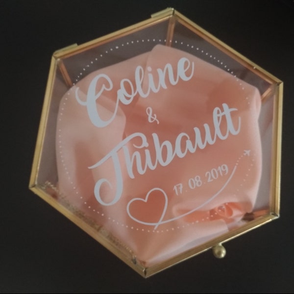 Boîte à Alliances Personnalisée, Boîte à Bijoux, Mariage, Boîte à