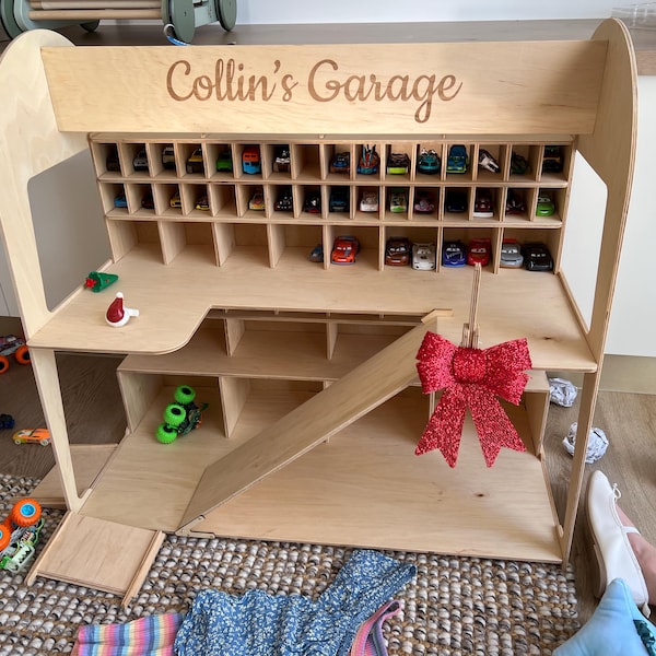 Toddler Boy Wooden Toy Car Garage, Toy Cars With Toy Car Wash, Toy ...