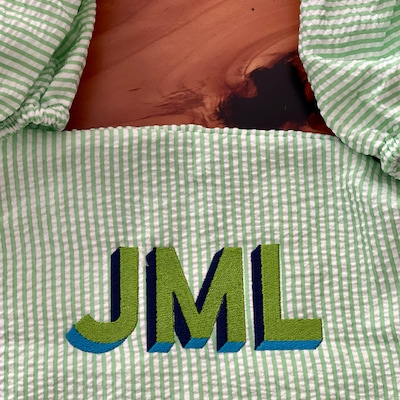 Three Color Block Print Fill Stitch Machine Embroidery Font by the ...