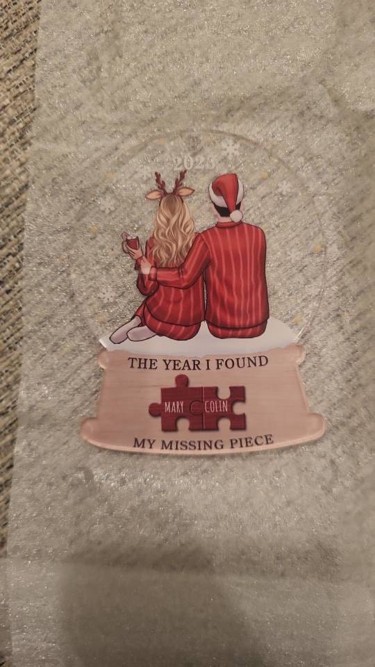 The Year I Found My Missing Piece, Custom Couple Ornament, Couple Gift Personalized, Couple Keepsake 2024, Couple Christmas Ornaments