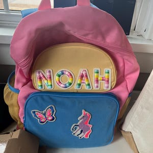 Rainbow Letter Patch 3D Self Adhesive Sticker 2.15" 5.5cm Stick On Alphabet Capital Letter Sew On Embroidered A To Z Personalize DIY Gift