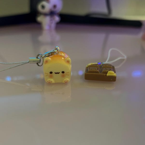 Miniature Food Charm kawaii Cat Charm pink Charm cute Food Phone Charm Miniature Food Charm kawaii Cat Charm pink Charm cute Food Phone Charm