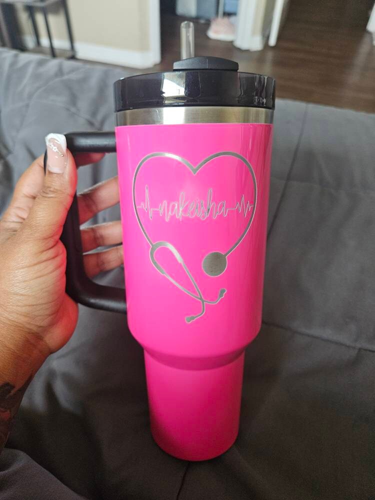 Personalized RN Gift | Customized Tumbler for Nurse | Custom Nursing Gift | Insulated Stainless Steel Cup