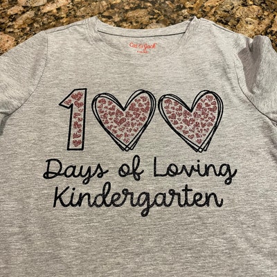 100 Days of School SVG, 100 Days of Loving Kindergarten SVG, 100 Hearts ...