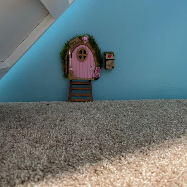 Fantasy Fairy Door, Tooth Fairy Door, Pink Wooden Opening Door With ...