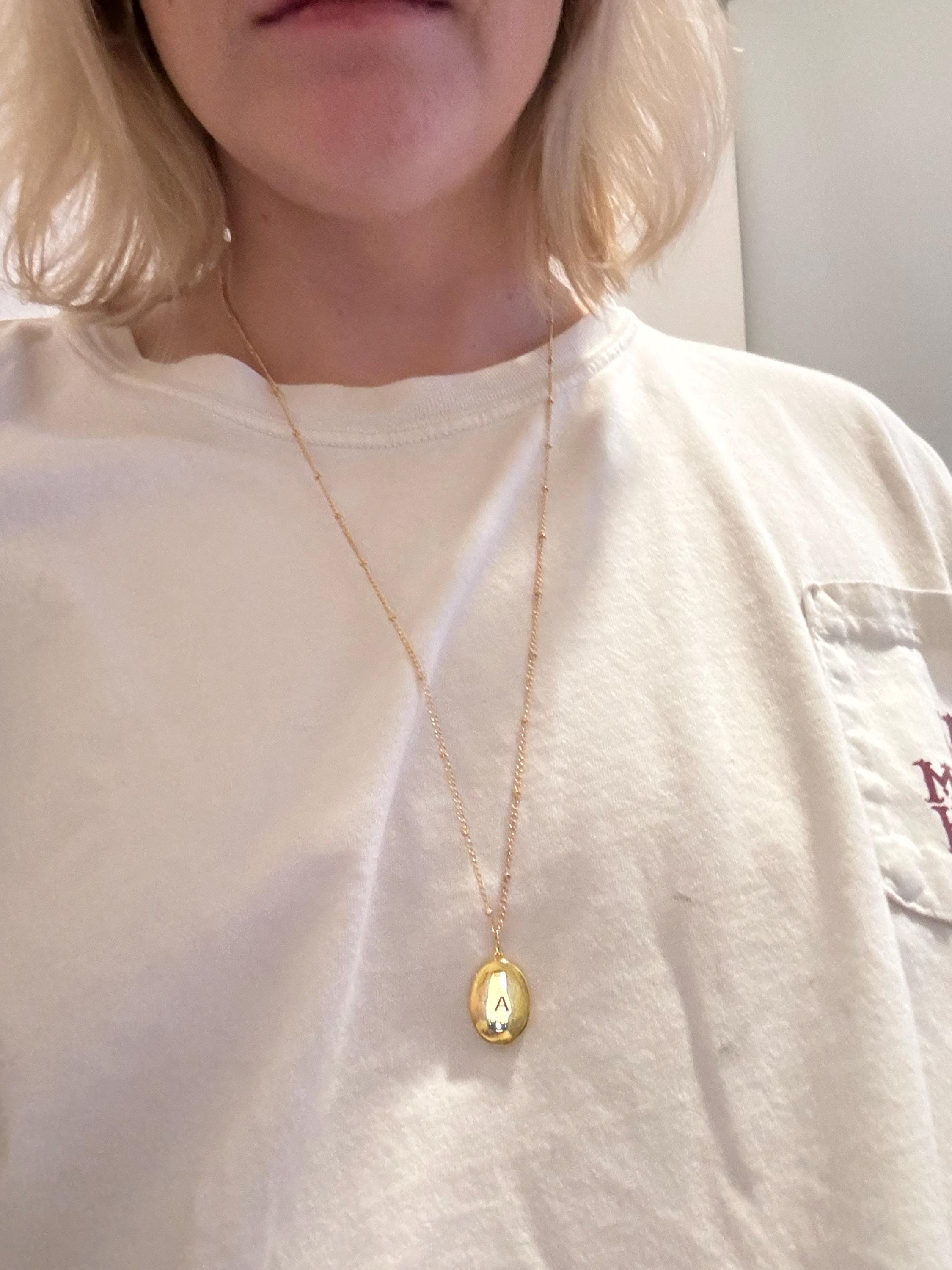 Medaillon-Halskette mit Foto, ovale Halskette mit Gravur, Foto-Halskette in Gold, Gedenkschmuck, Jubiläumsgeschenk, Geschenk für Mama, Muttertagsgeschenk