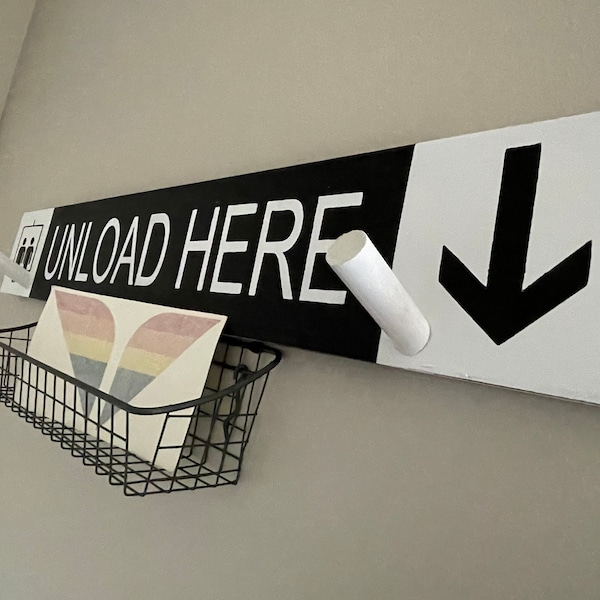 Ski UNLOAD HERE SIGN~ Cabin,gift for Skier~goggles, Helmet, Ski Pole ...