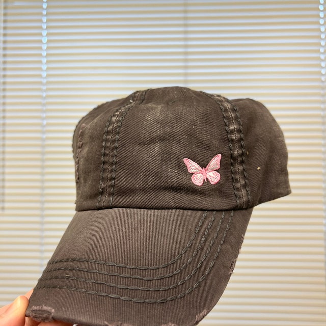 Women's Butterfly Hat, Butterfly Baseball Cap, Embroidered