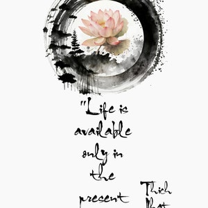 Thich Nhat Hanh Quote Mindfulness Poster Meditation and Spiritual Wall ...