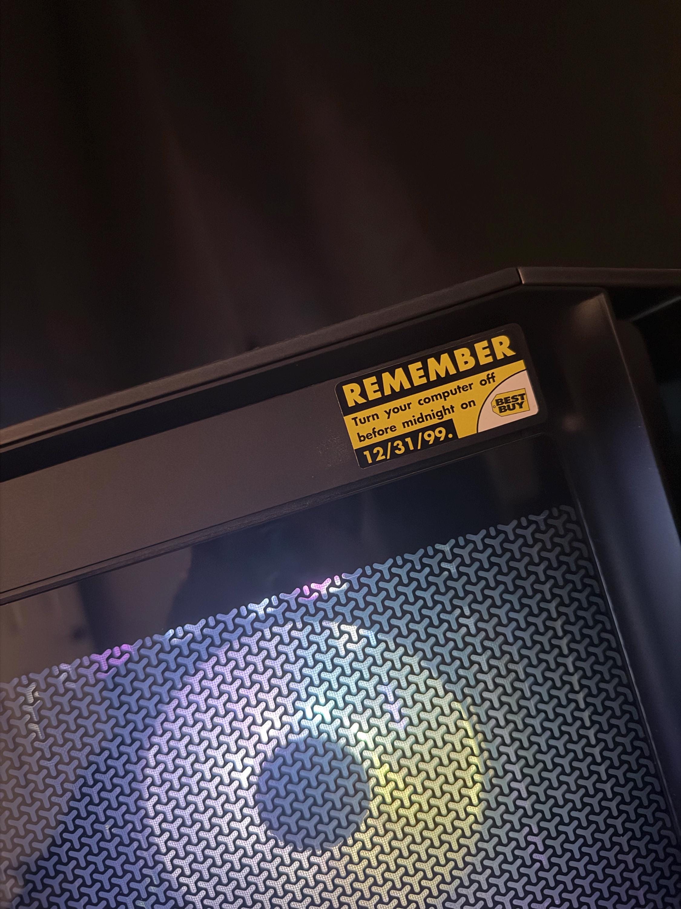 Customer photo of Remember Y2K Turn Off Your Computer Vinyl Sticker