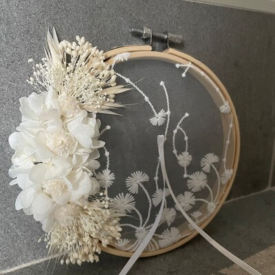Porte-Clés Fleurs Stabilisées Séchées Sous Résine - Monture Métal Doré - Cadeau Fait Main Pour Collègues, Famille, Décoration De Sac - 4