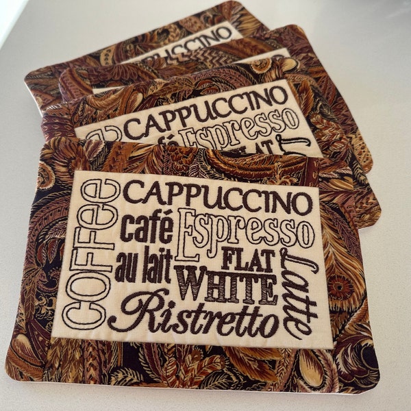 Coffee Mug Rug in the Hoop Machine Embroidery Design - Etsy