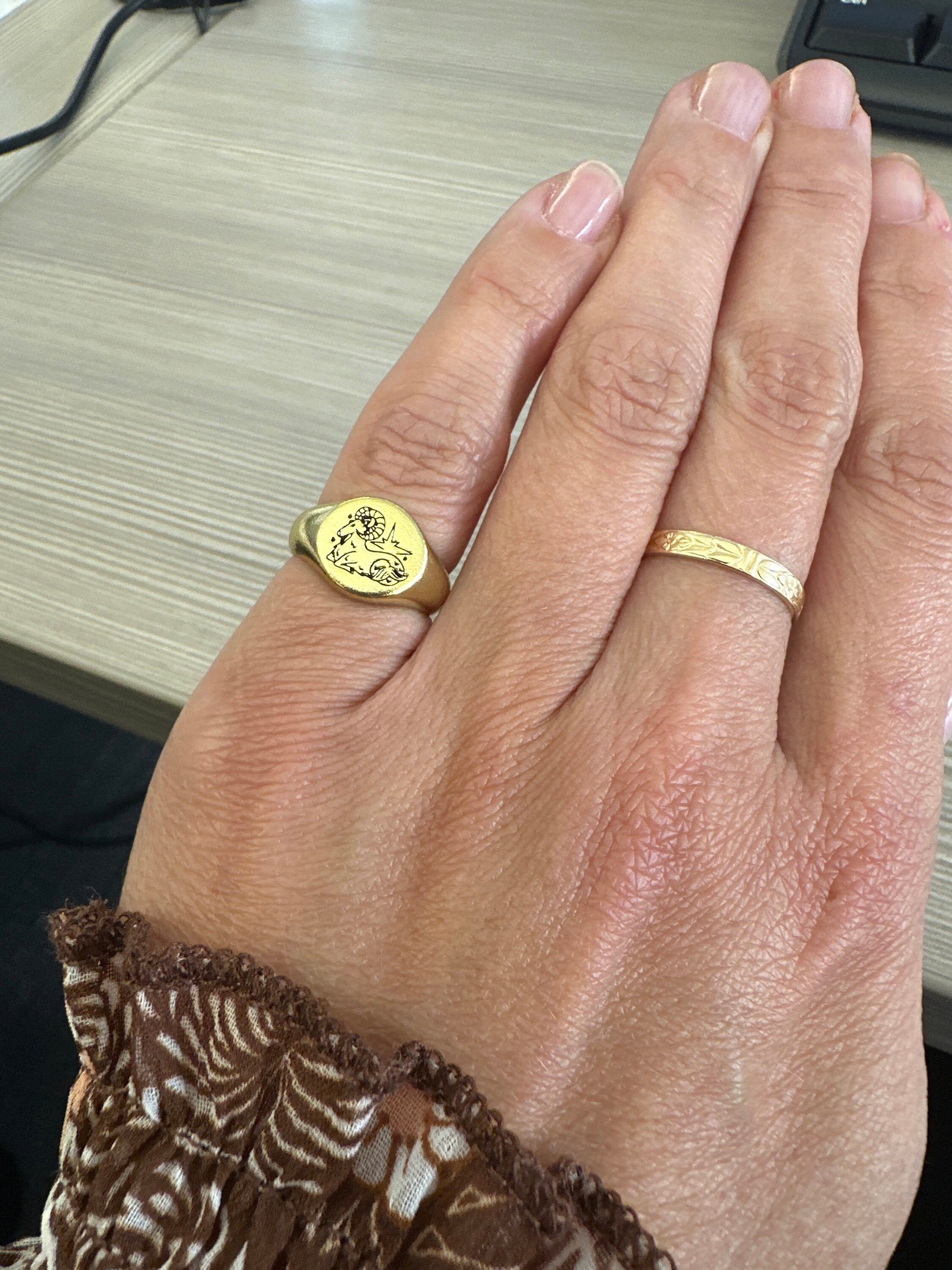 Custom Zodiac Signet Ring by Caitlyn Minimalist • Personalized Chunky Statement Ring • Celestial Jewelry • Best Friend Gift • RM77