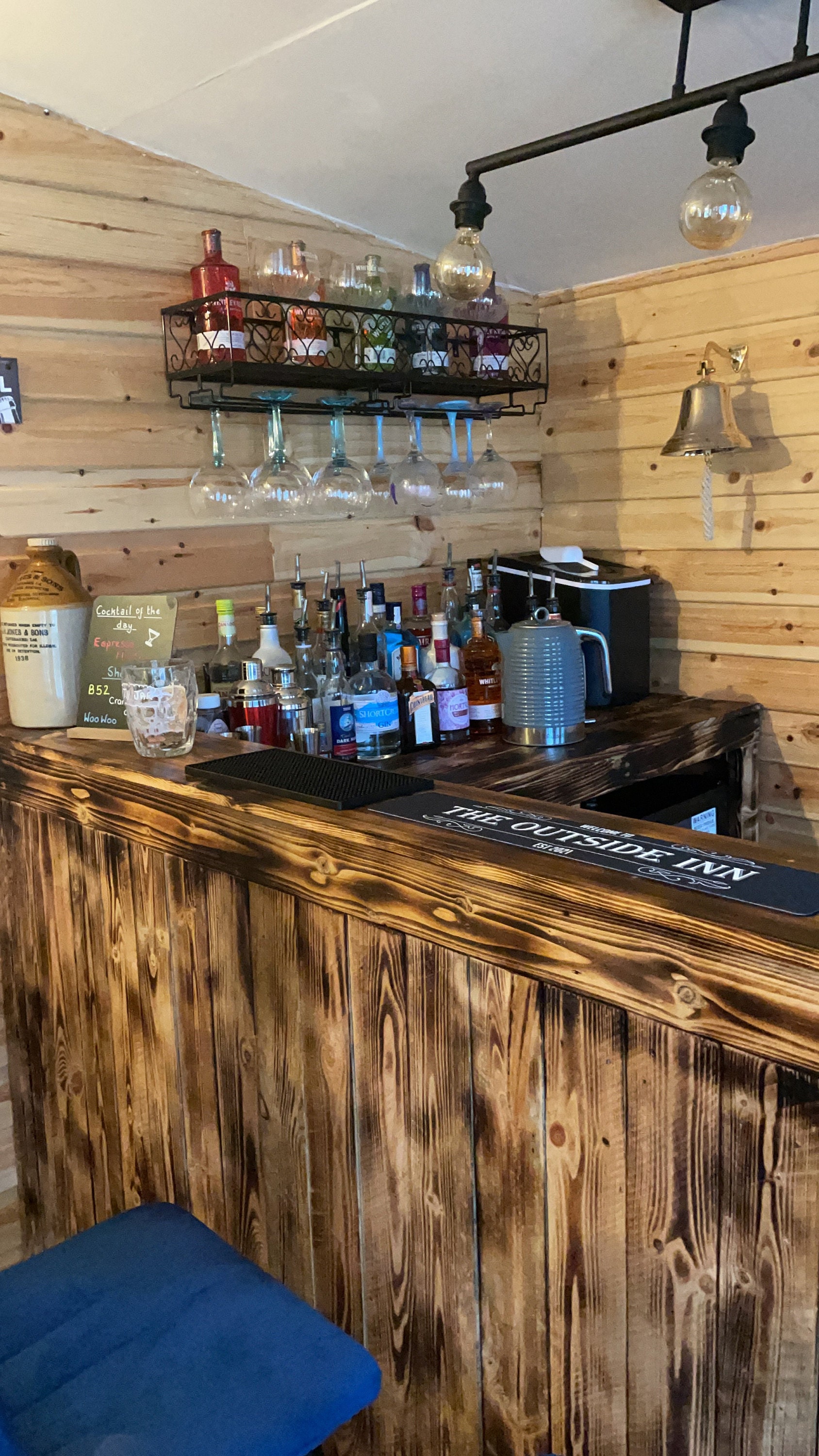 Personalised Vintage Bar Mat | Home Bar, Pub Shed Accessory | Slim Mat / Runner | Gifts for Him for the Family | Father&#39;s Day Gifts for Dad